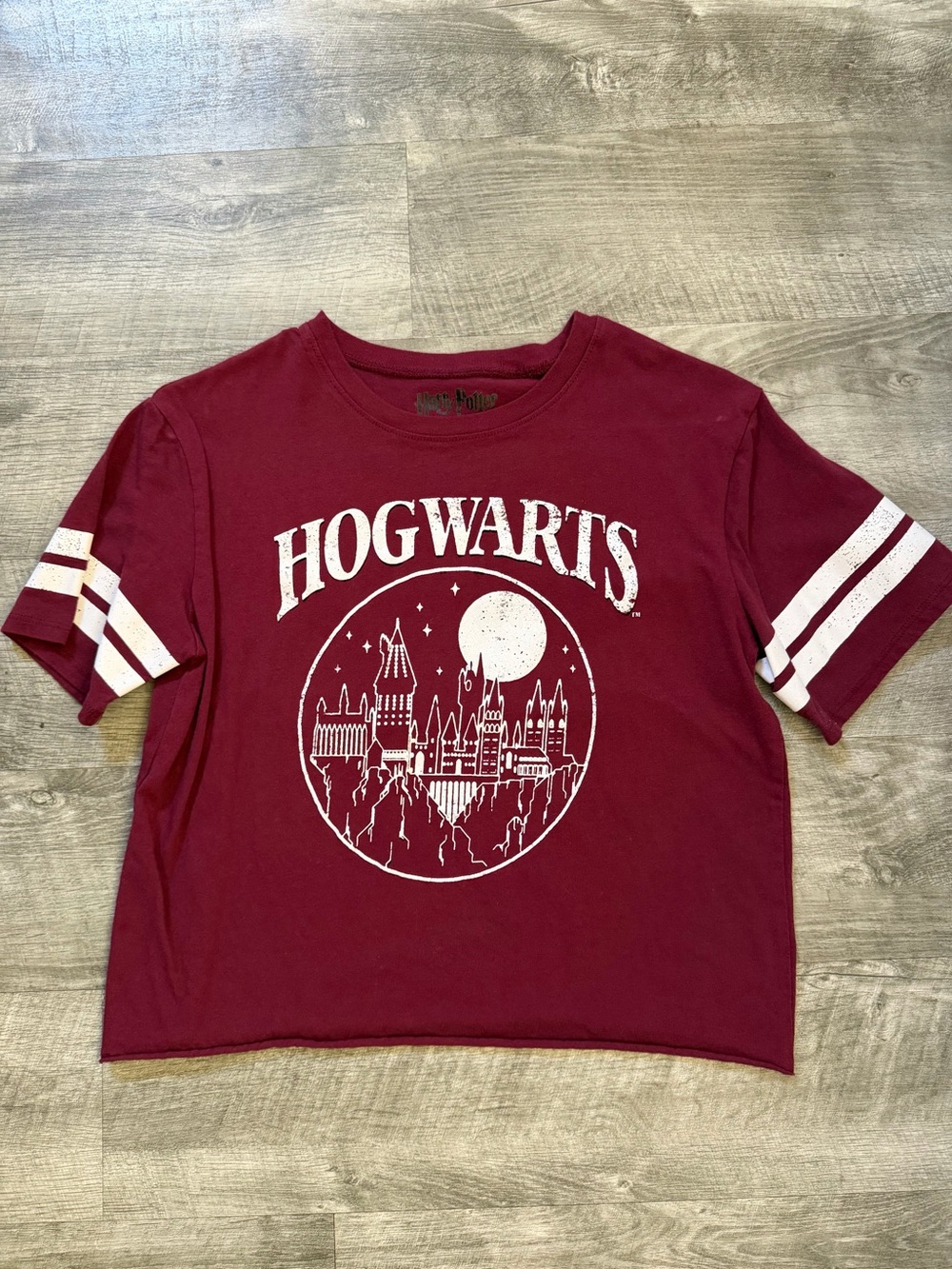 Hogwarts Maroon Graphic Short Sleeve Kids Tee